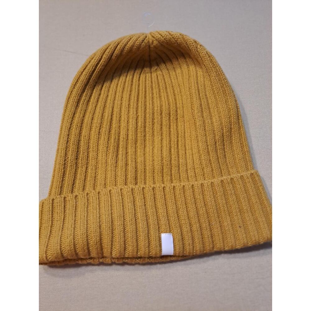 Selected Homme hat 50$ tag beanie 100% Merino Wool Mustard yellow Curry Melange
